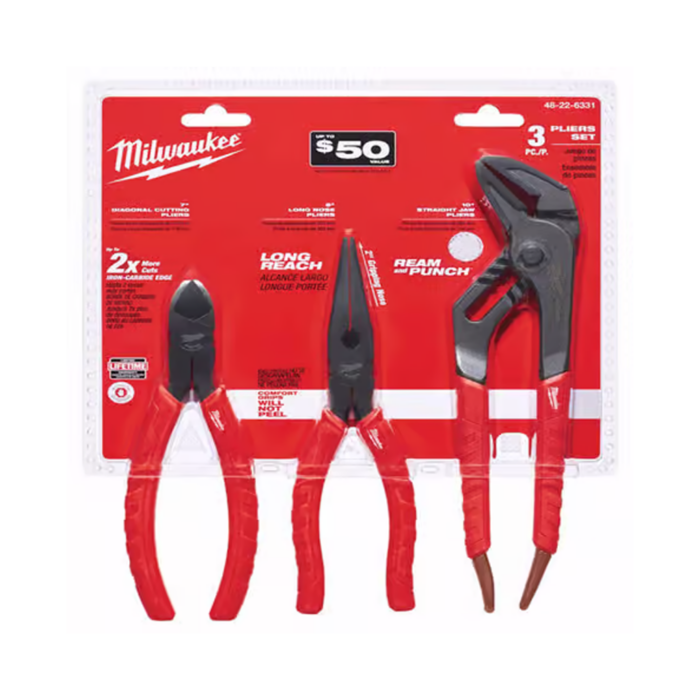 Milwaukee Torque Lock 3 pc Forged Alloy Steel Reaming Pliers Set